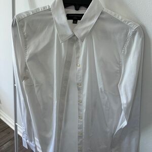 White Banana Republic Non-Iron Button Down
